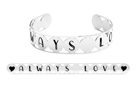 Solid Stainless Steel Inspirational Cutout Cuff Bracelet By Pink Box